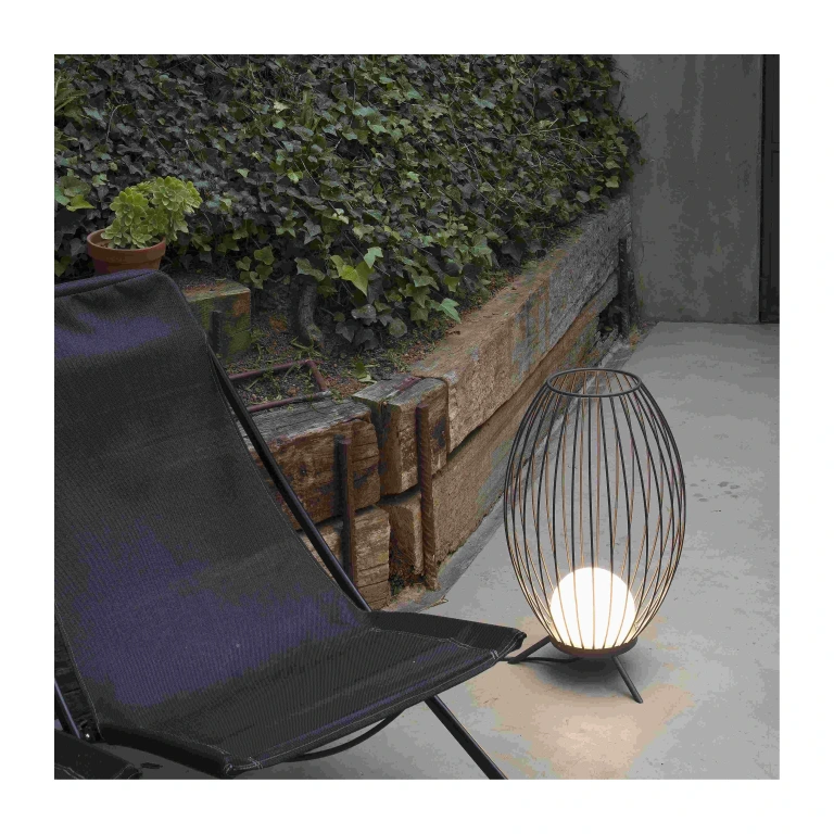 Градинска настолна лампа cage, dark grey, led 12w, 2700k, 990lm, faro, 75608