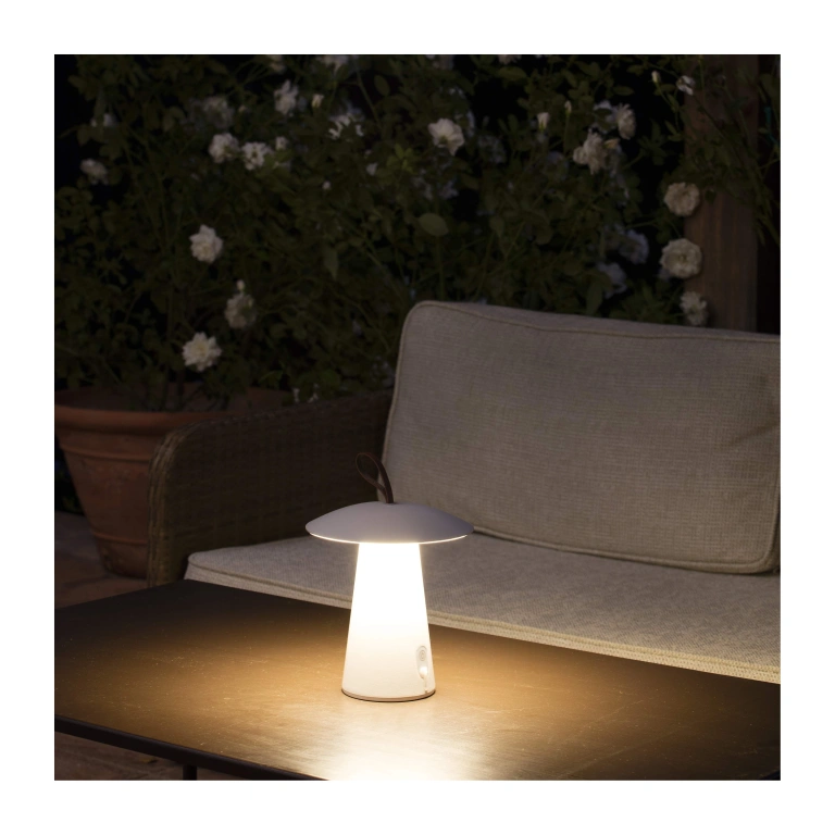 Градинска настолна лампа task, white, led 2w, 3000k, 263lm, faro, 70914