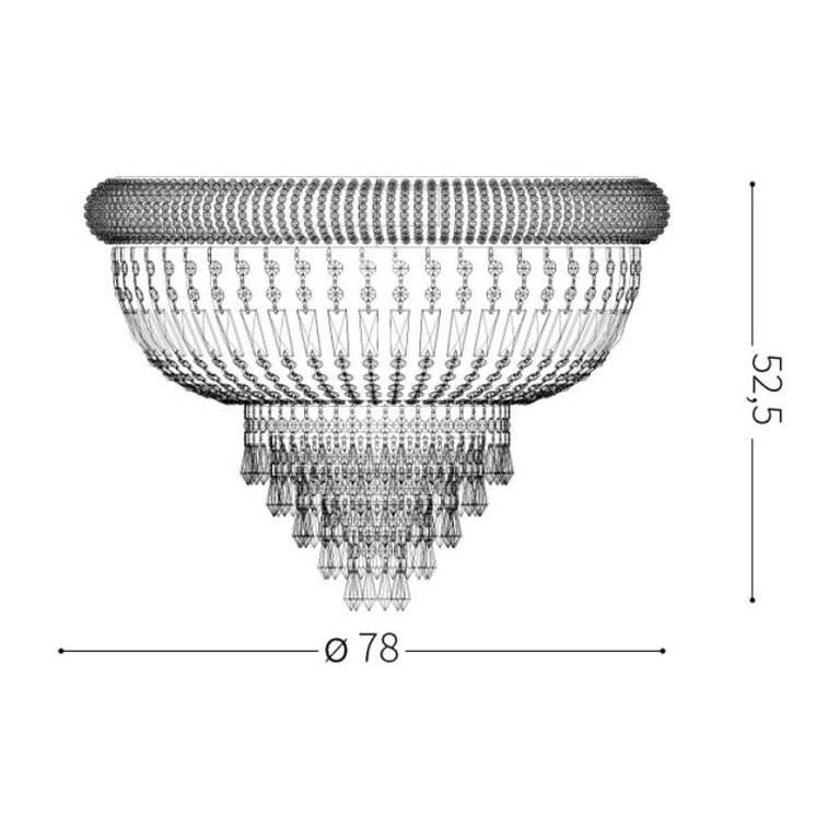 Плафон dubai pl24, gold, 24xE14, ideal lux, 243498