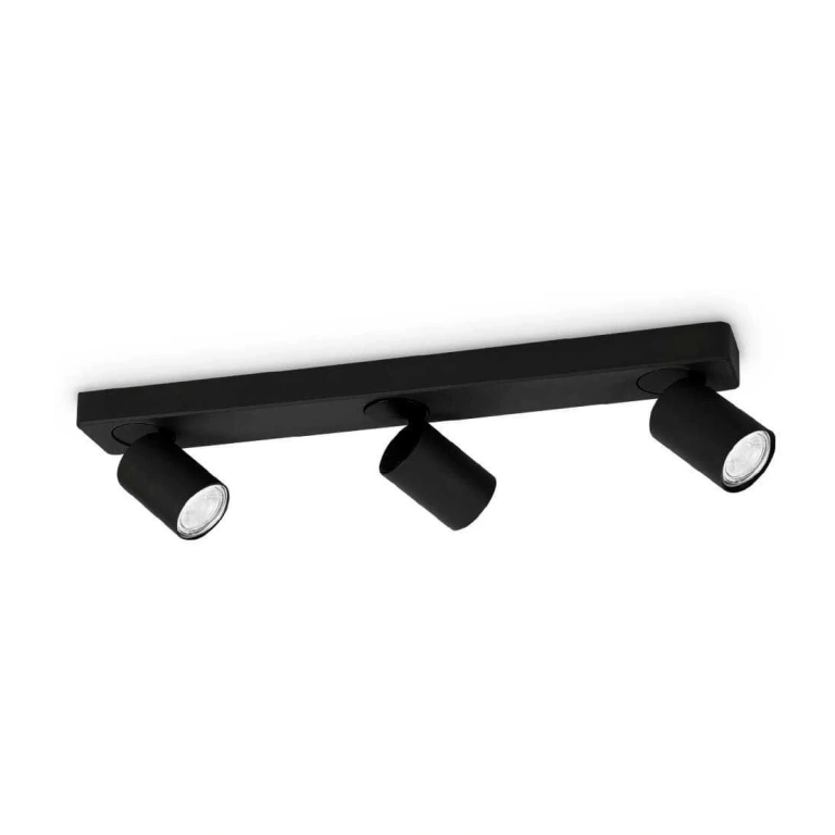 Спот rudy pl3, black, 3x7w, 3000k, 3x640lm, ideal lux, 229058