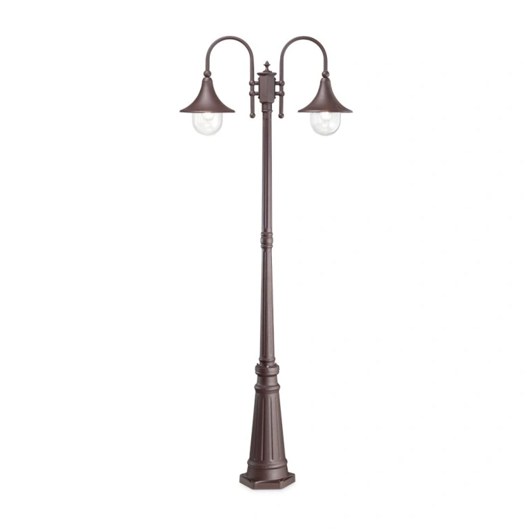 Градински стълб cima pt2, coffee, 2xE27, ideal lux, 246840