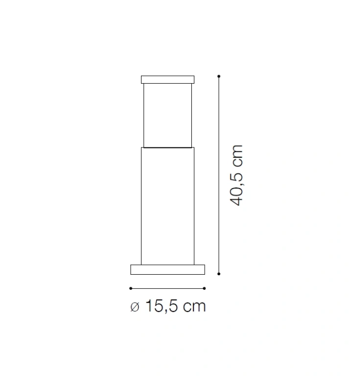 Градински стълб tronco pt1 h40, antracite, 1xE27, ideal lux, 248257