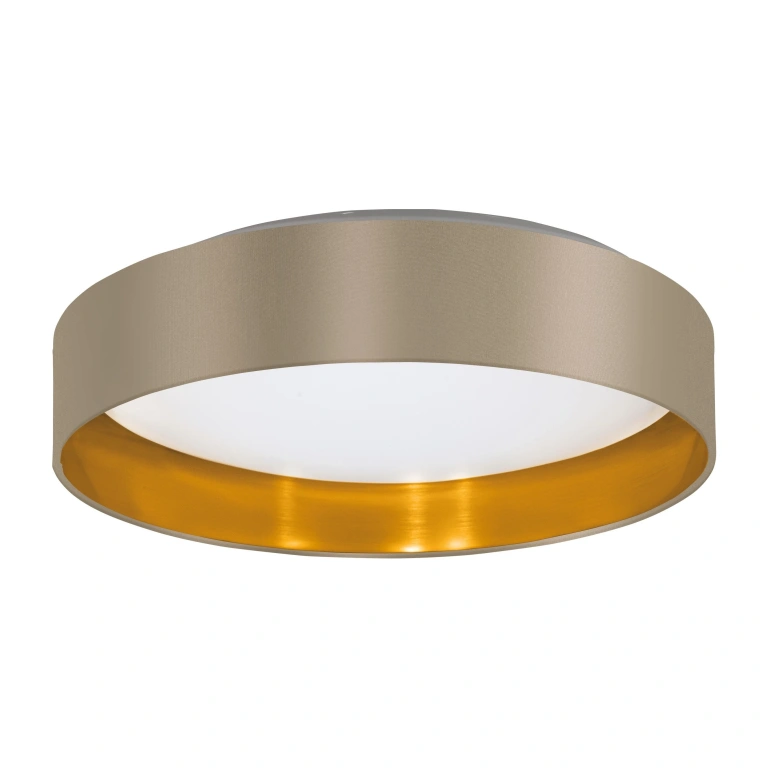 плафон maserlo2, toupe/gold/white, led 24w, warm white, 2050lm, eglo, 99541