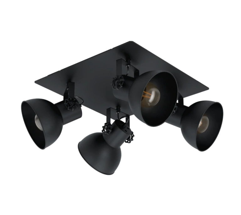 спот barnstaple1, black, 4xE27, eglo, 43434