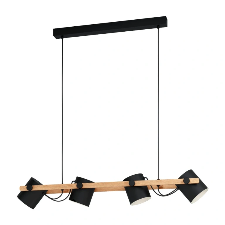 Полилей hornwood, black/creme/brown, 4xE27, eglo, 43424