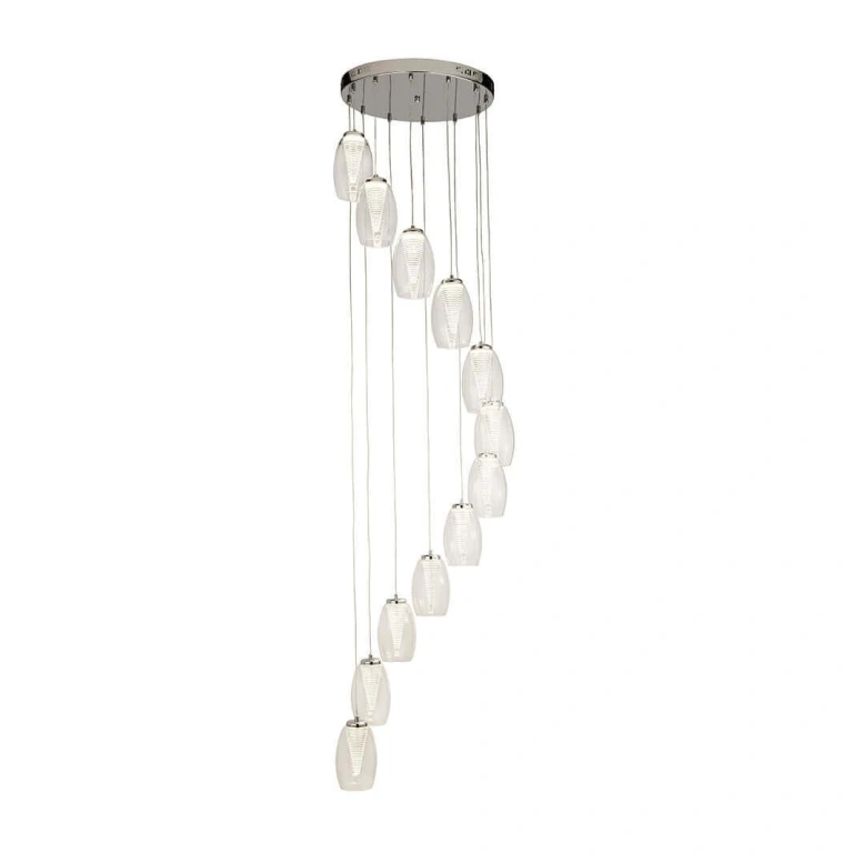 полилей cyclone, chrome/clear, led 63w, 3000k, 4486lm, searchlight, 97291-12cl