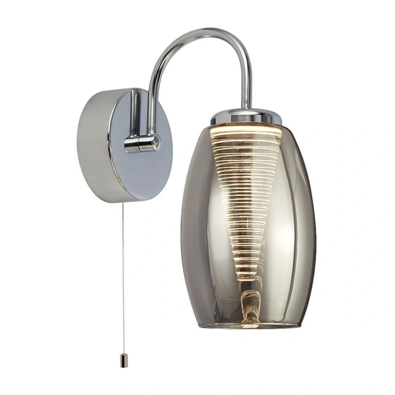 аплик cyclone, chrome/smoked, led 6w, 3000k, 202lm, searchlight, 97292-1sm