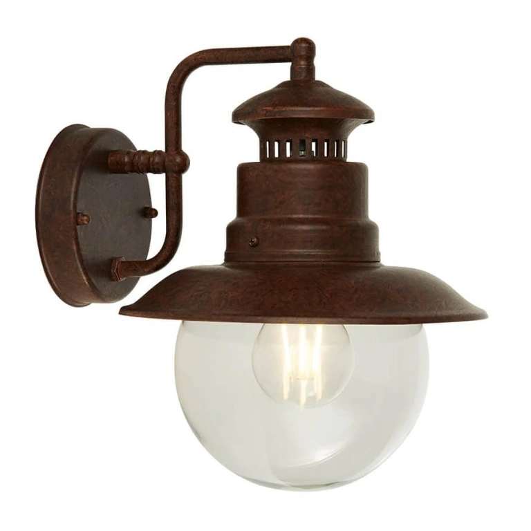 Градински аплик station, rustic brown/clear, 1xE27, searchlight, 7652ru