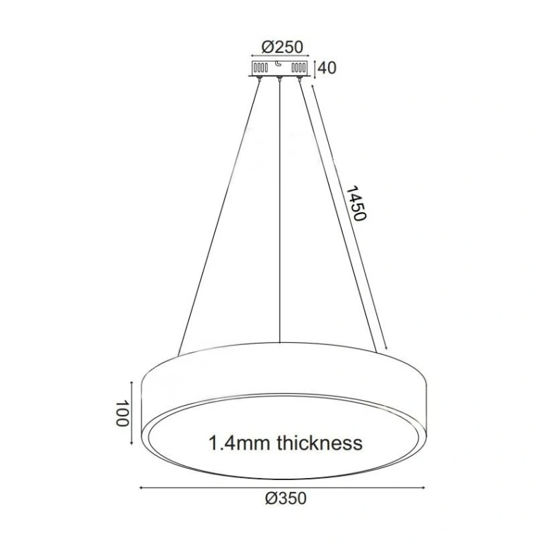 Пендел optimus, matt black+sandblast, aca lighting, led 32w, 3000k, 2560lm, v29ledp35bk
