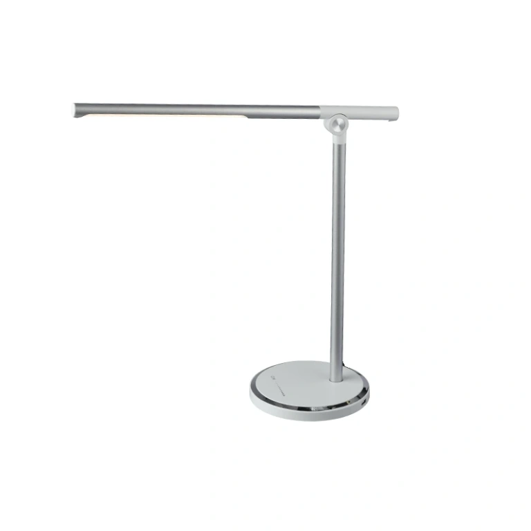 работна лампа degas, silver+white, aca lighting, led 7w, 3000k-6500k, 300lm, sf1816leds