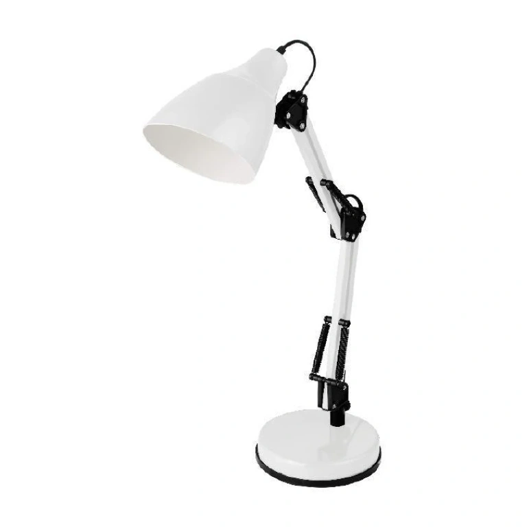 работна лампа kingston, polished white, aca lighting, 1xE27, 2918wh