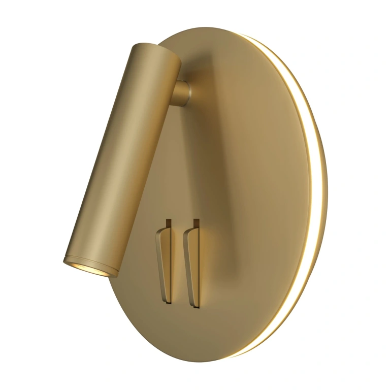 аплик ios 176, matt gold, maytoni, led6w+led3w, 3000k, 150-200+80-110lm, c176-wl-01-6w-mg