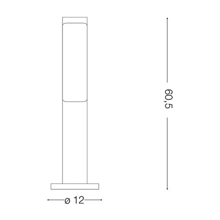 Градински стълб etere pt, coffee, ideal lux, led 10.5w, 3000k, 720lm, 269160