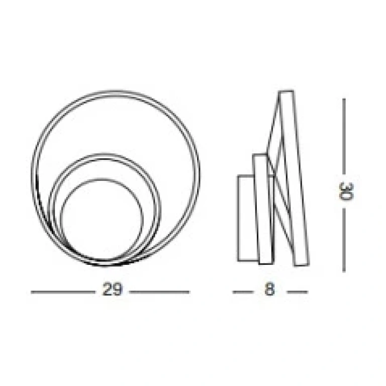 Аплик oz, black, ideal lux, led 30w, 3000k, 3000lm, 269399