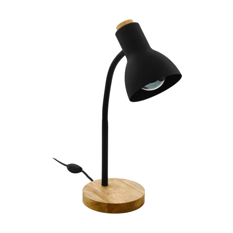 работна лампа veradal, black/brown, eglo, 1xE27, 98831