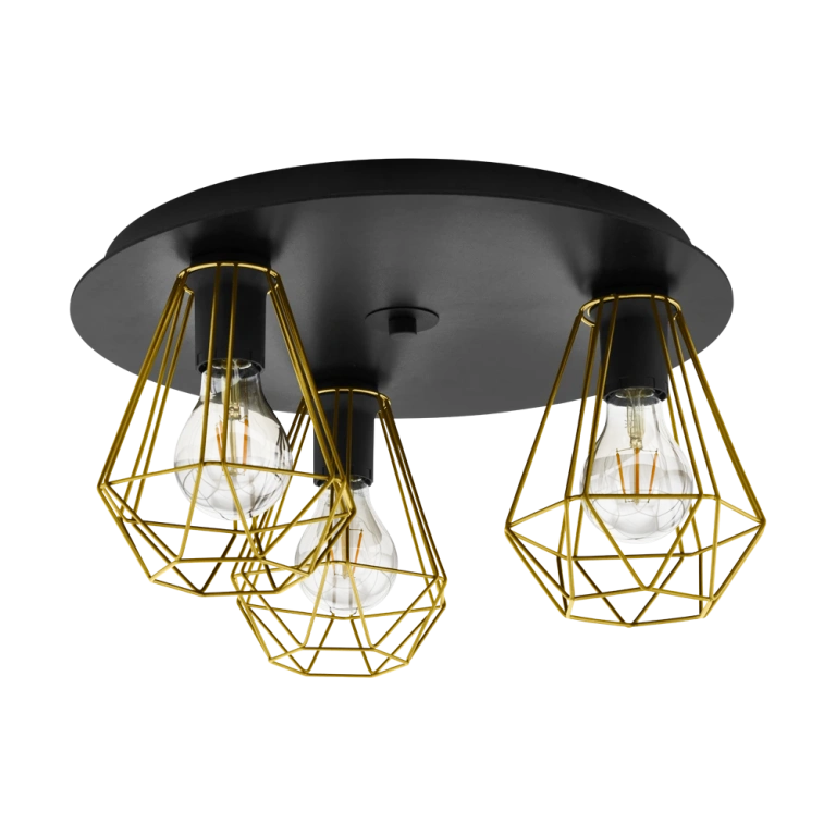 Плафон tarbes 2, black/brass, eglo, 3xE27, 43654