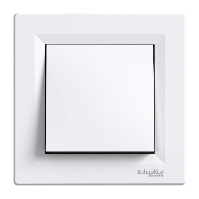 бутон с рамка, asfora, бял, schneider, 10ax-250v ac, eph0700121,eph0800321