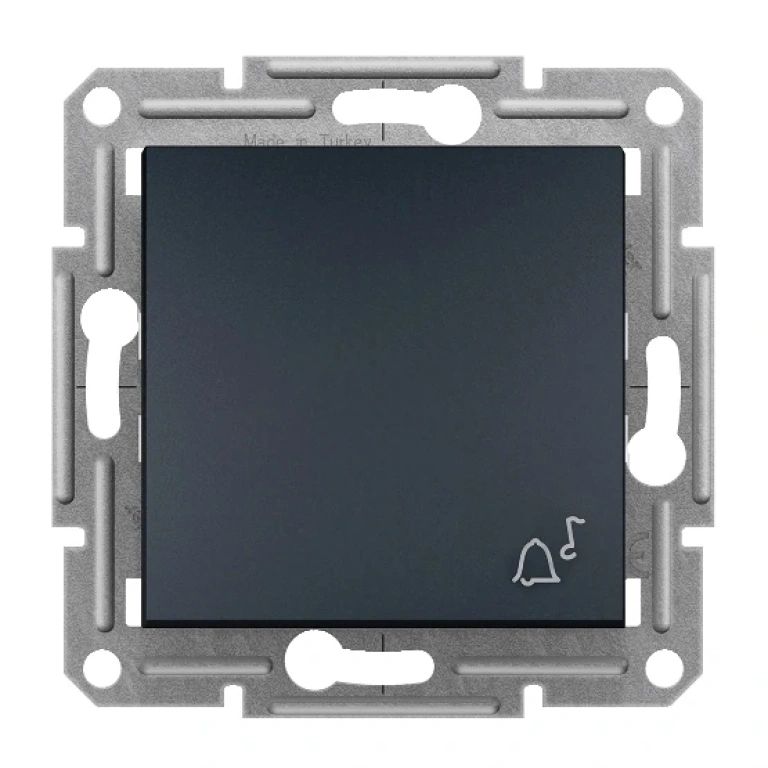 Бутон със символ звънец, asfora, антрацит, schneider, 10ax-250v ac, eph0800171