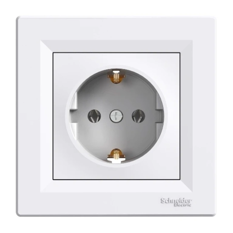Контакт с рамка, asfora, бял, schneider, 16a-250v ac, eph2900121