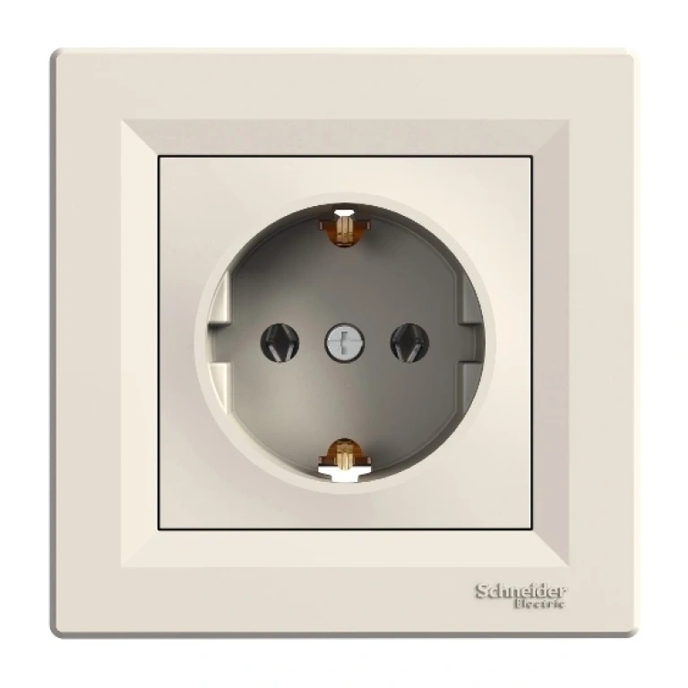 контакт с рамка, asfora, крем, schneider, 16a-250v ac, eph2900123