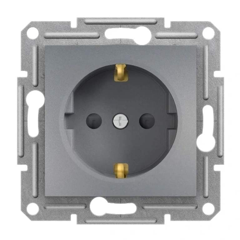 Контакт с детска защита, asfora, стомана, schneider, 16a-250v ac, eph2900262