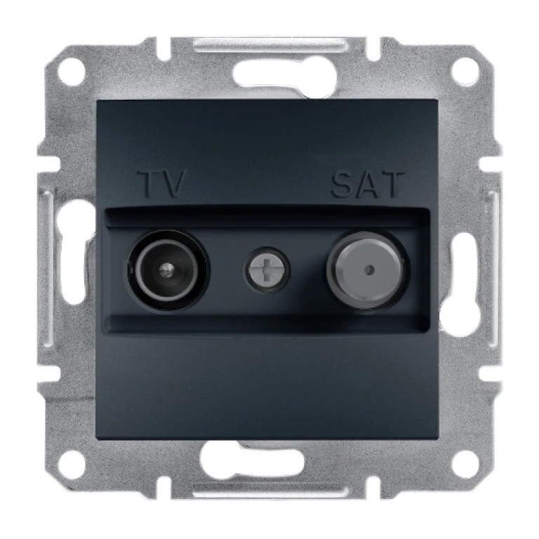 tv+sat розетка крайна, 1db, iec мъжки+f, asfora, антрацит, schneider, eph3400171