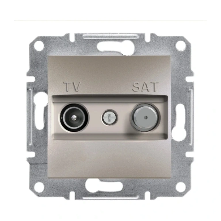 tv+sat розетка крайна, 1db, iec мъжки+f, asfora, бронз, schneider, eph3400169