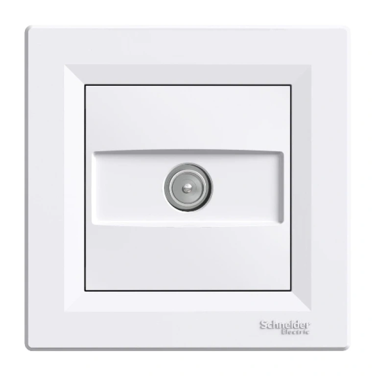 Tv розетка междинна с рамка, 4db, iec мъжки, asfora, бял, schneider, eph3200221