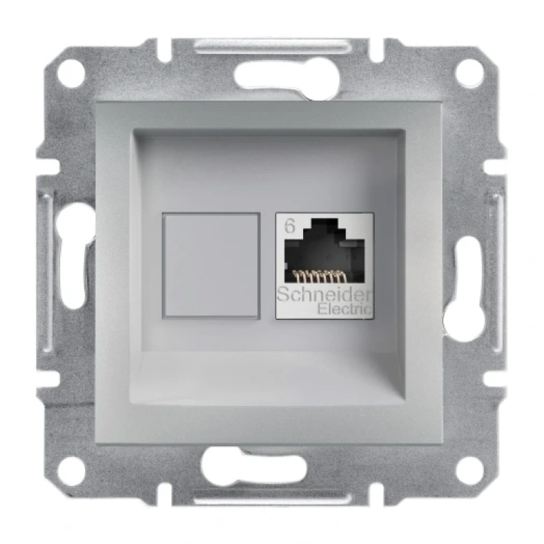 Интернет розетка rj45, кат.6, utp, asfora, алуминий, schneider, eph4700161