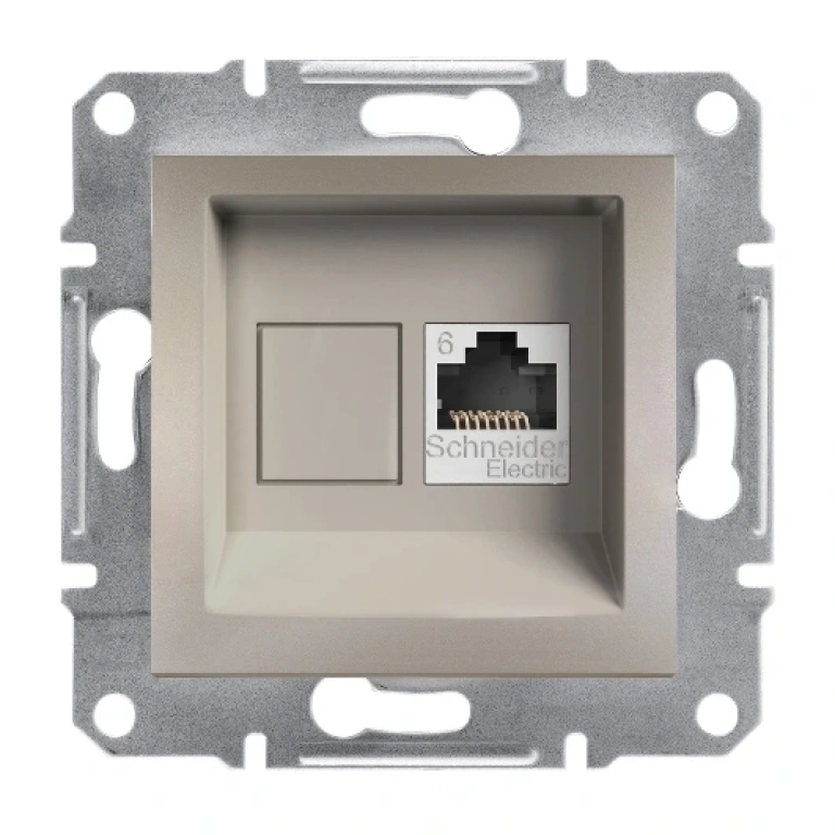 интернет розетка rj45, кат.6, utp, asfora, бронз, schneider, eph4700169