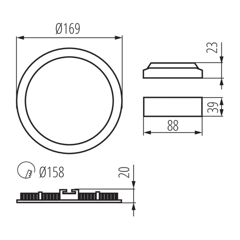 Led панел за вграждане rounda v2led, white, kanlux, led 12w, 3000k, 720lm, 28932