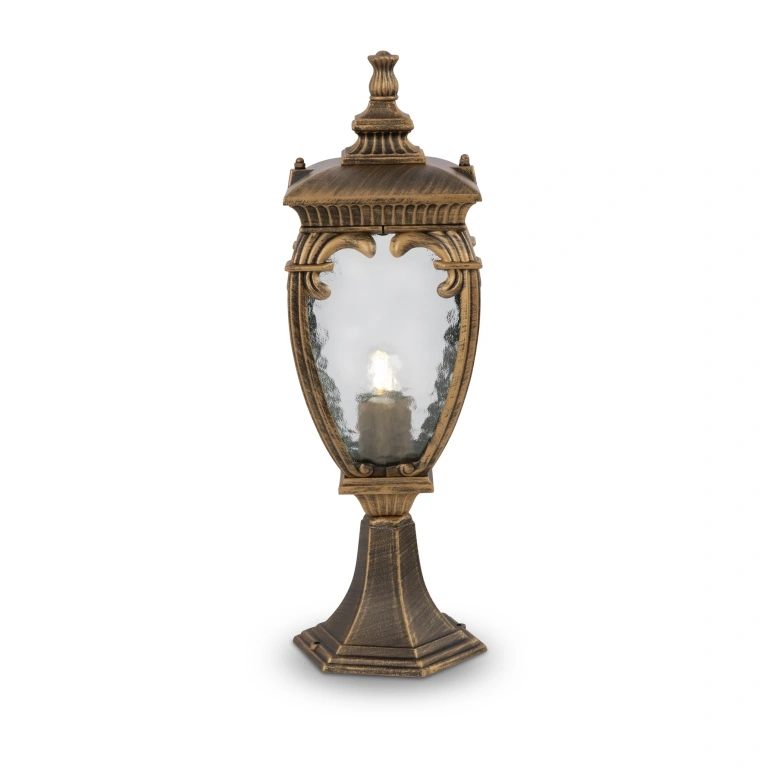 градински стълб fleur, black whit gold, maytoni, 1xE27, o414fl-01gb