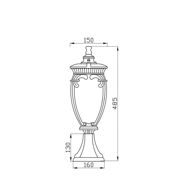 Градински стълб fleur, black whit gold, maytoni, 1xE27, o414fl-01gb