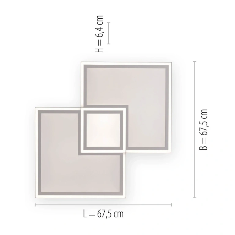 Led панел за външен монтаж edging, white, leuchtendirekt, led 30w+led 21w, 2700k-5000k, 4000lm+2900lm, 14855-16