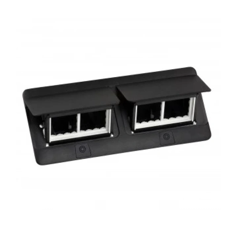Подова кутия 2x4 модула, черен мат, legrand, 654005