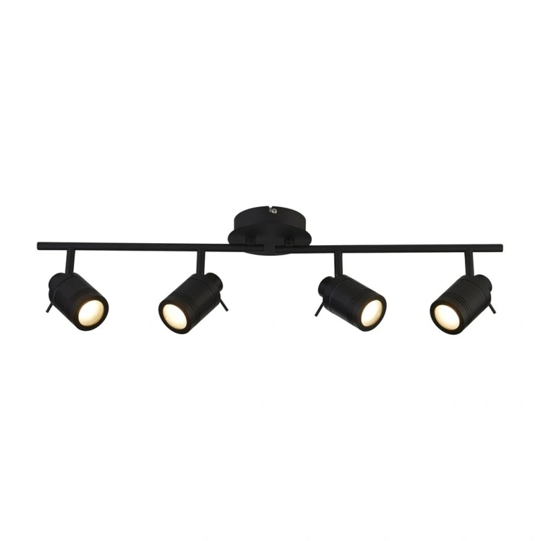 спот samson, matt black, searchlight, 4xGU10, 3000k, 1400lm, 6604bk