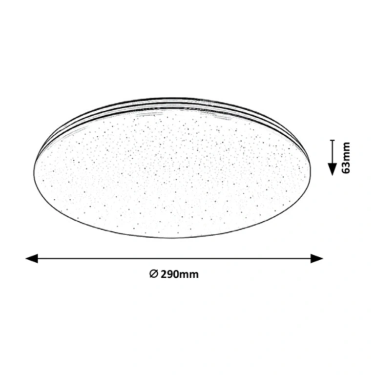 Плафон toma, chrome/white/crystal effect, rabalux, led 20w, 4000k, 1400lm, 3874