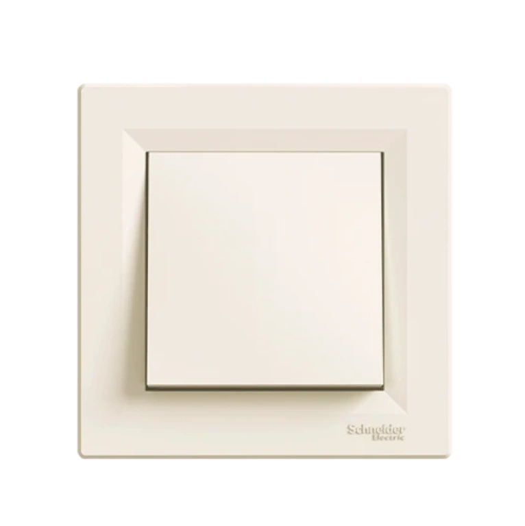 Бутон с рамка, asfora, крем, schneider, 10ax-250v ac, eph0700123,eph0800323