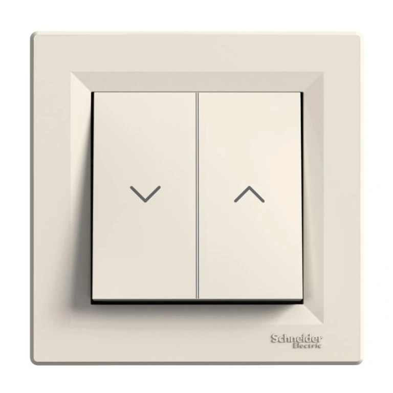 ключ за управление на щори с рамка, asfora, крем, schneider, 10ax-250v ac, eph1300523