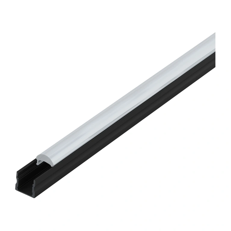 алуминиев профил за led лента външен монтаж, black/transparent, eglo, 1m, 98937