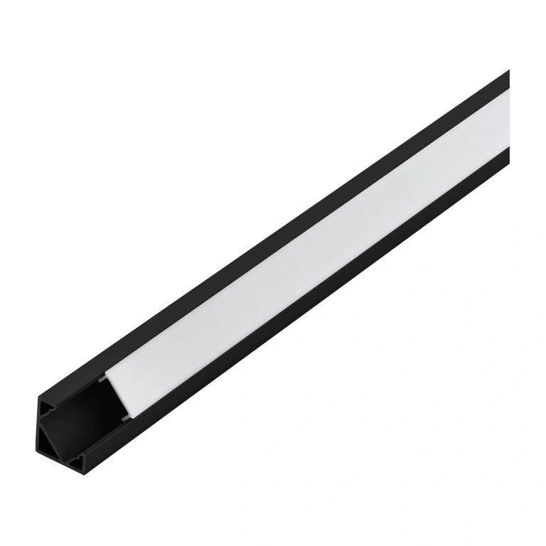 ъглов алуминиев профил за led лента външен монтаж, black/white, eglo, 2m, 98964