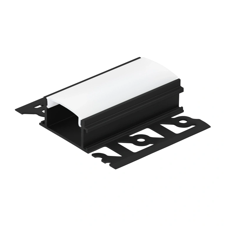 алуминиев T-профил за led лента, за вграждане в гипс картон, black/white, eglo, 2m, 99498