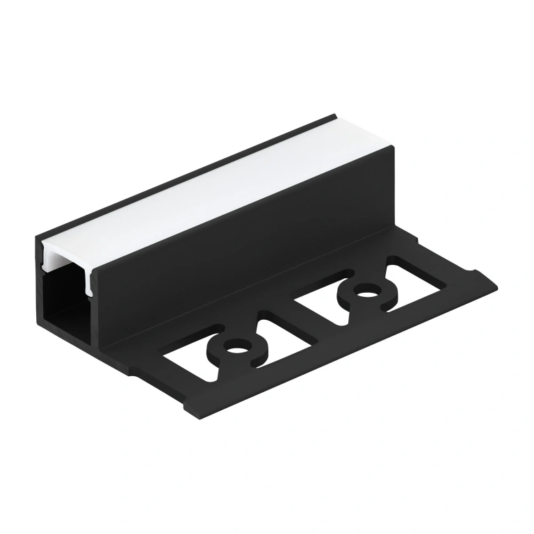 алуминиев L-профил за led лента, за вграждане в гипс картон, black/white, eglo, 1m, 99502