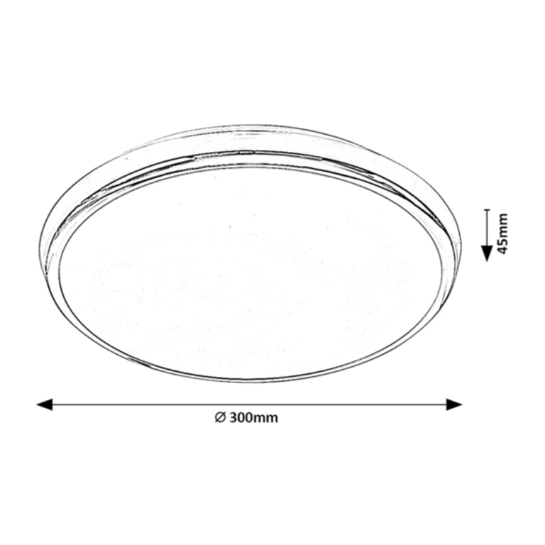 Плафон balthasar, chrome/white, rabalux, led 18w, 3000k-6500k, 1600lm, 3464