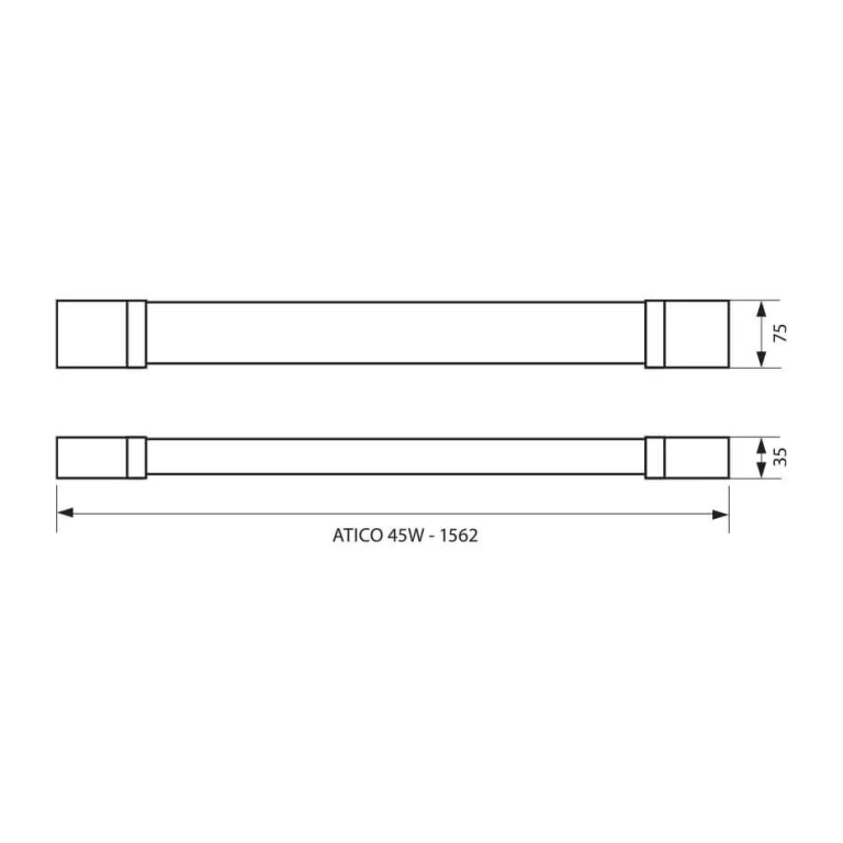 Pvc осветително тяло atico, white, bg марки, led 45w, студена светлина, 6400k, 4200lm, 004597