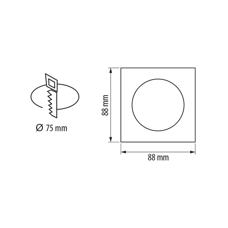Луна за вграждане стационарна, месинг, ultralux, LVSSMR16AB