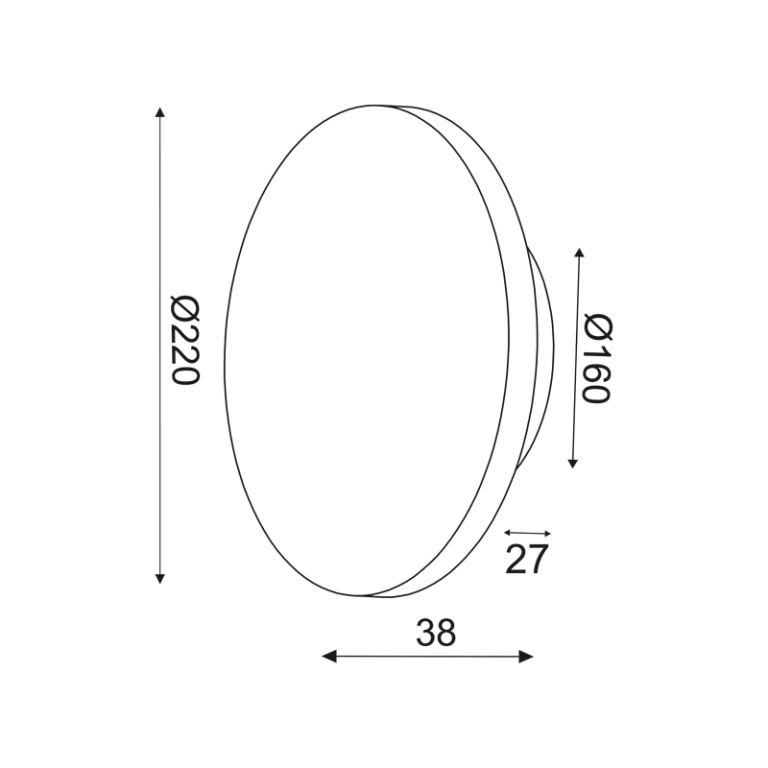 Аплик eclipse, terrazzo, aca lighting, led 10w, 3000k, 800lm, zm1710ledwt