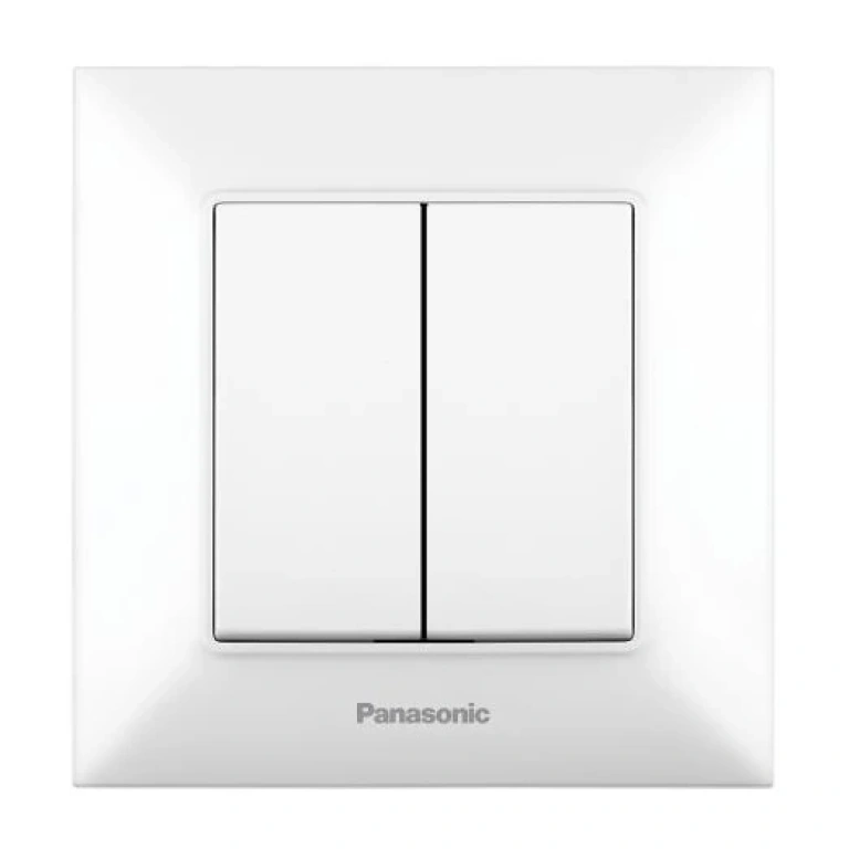 Аркедия Слим двоен ключ, бял, panasonic, WNTC00092WH