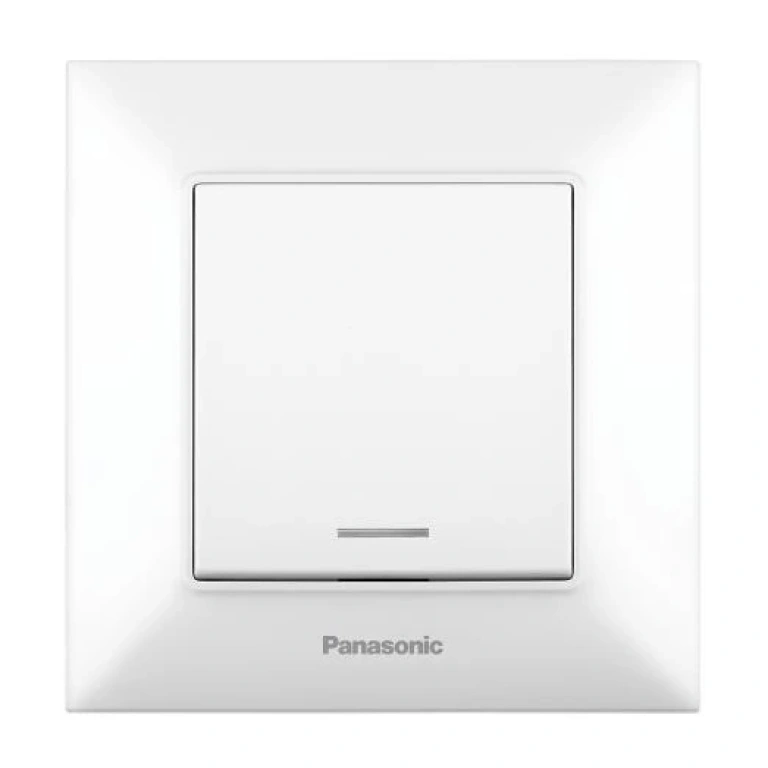 Аркедия Слим единичен ключ светещ, бял, panasonic, WNTC00022WH