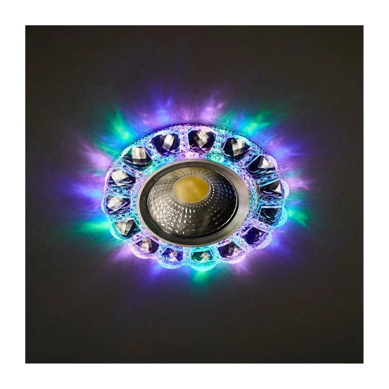 Луна за вграждане Dance, хром, elbulgaria, led 3w 4000k + 3w RGB, 2640
